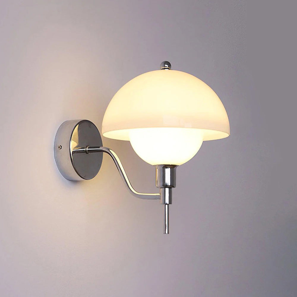 Ruhi Glass Orb Curved-Arm Wall Lamp