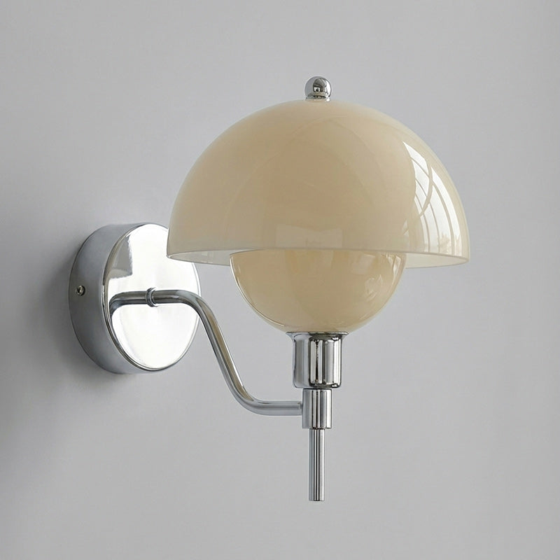 Ruhi Glass Orb Curved-Arm Wall Lamp