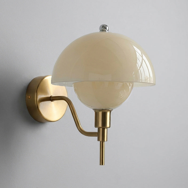 Ruhi Glass Orb Curved-Arm Wall Lamp