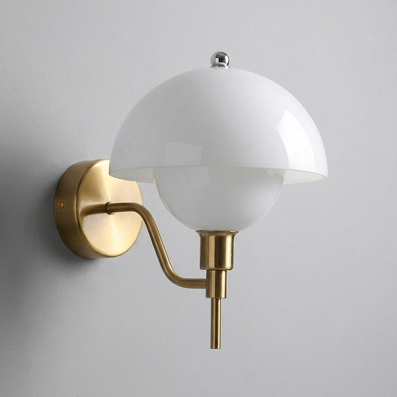 Ruhi Glass Orb Curved-Arm Wall Lamp