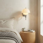 Ruhi Glass Orb Curved-Arm Wall Lamp