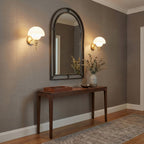 Ruhi Glass Orb Curved-Arm Wall Lamp