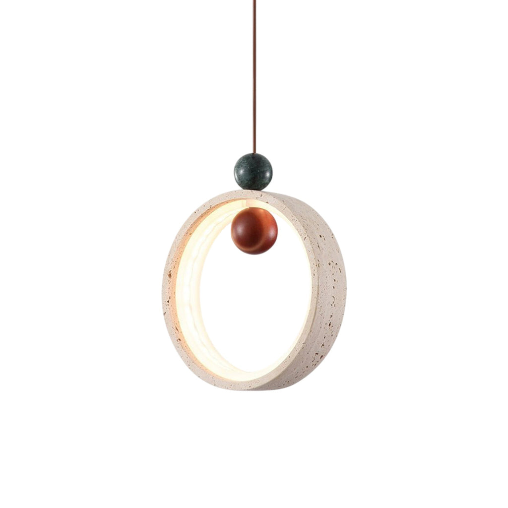 Runde Travertine Stone Pendant Light