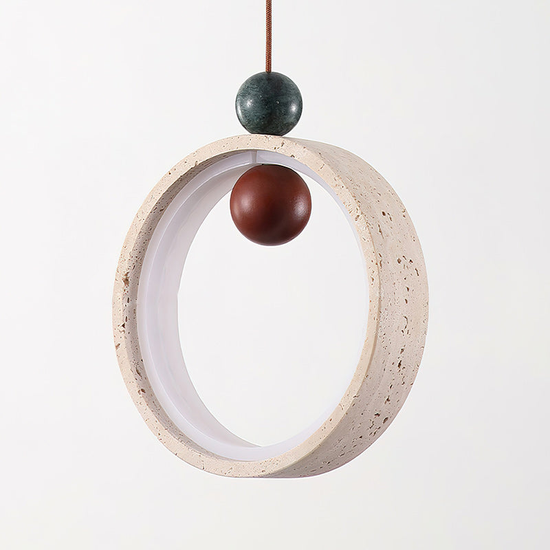 Runde Travertine Stone Pendant Light