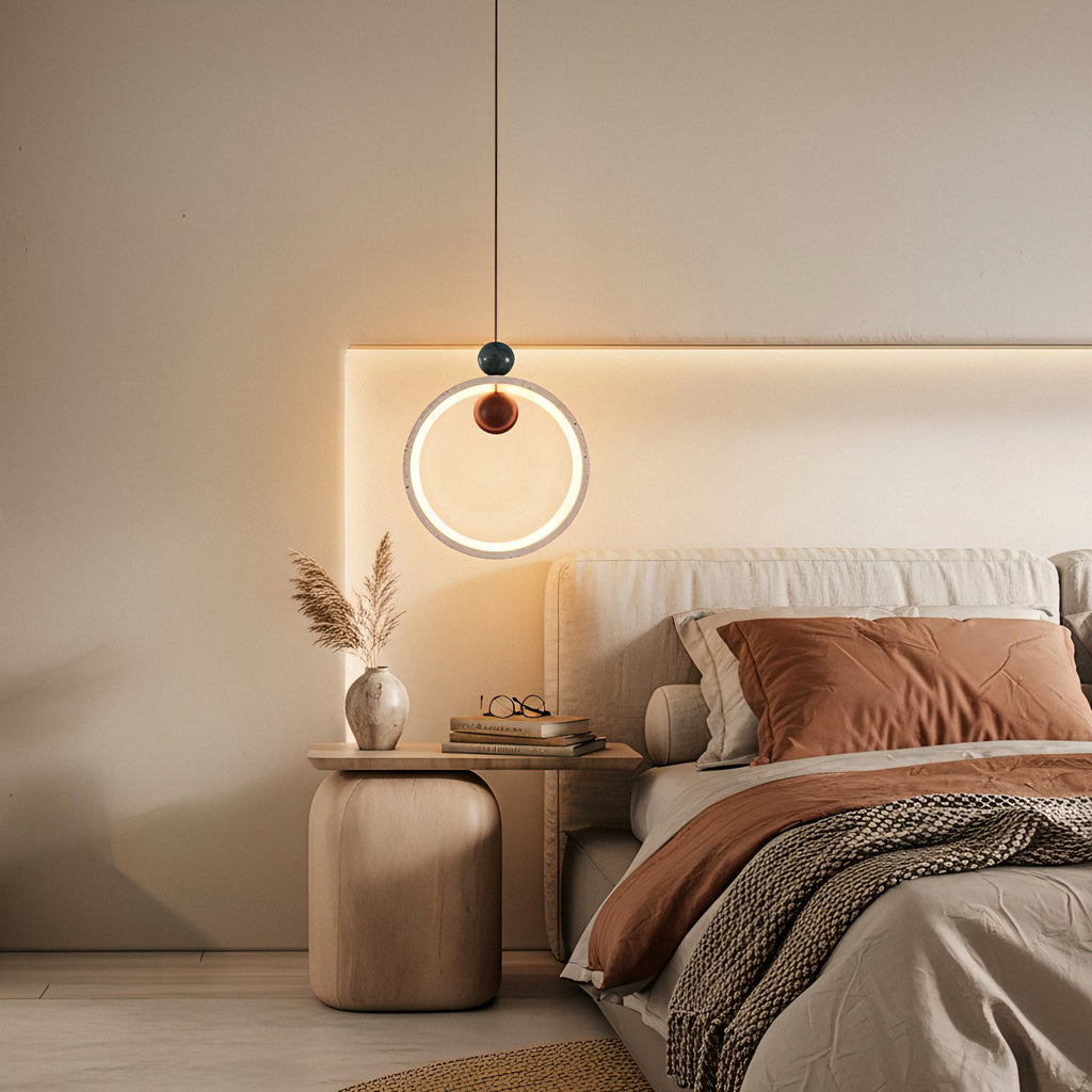 Runde Travertine Stone Pendant Light