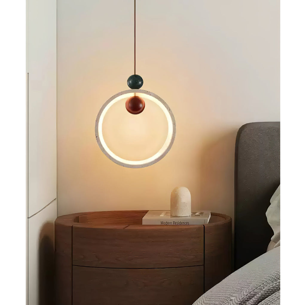 Runde Travertine Stone Pendant Light