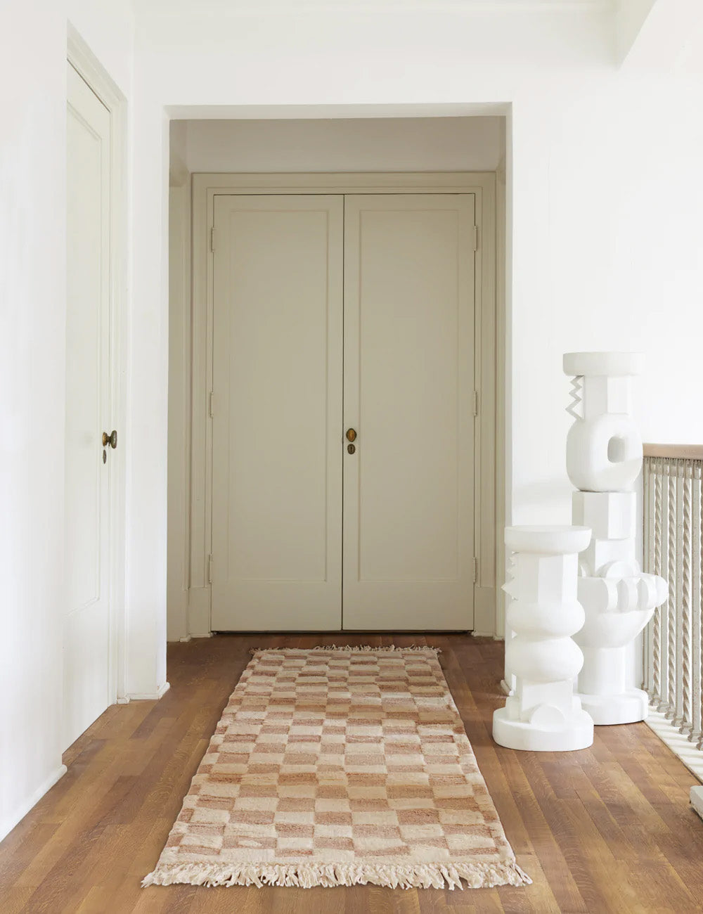 Bramble Hand-Knotted Wool Rug | Irregular Checkerboard Design