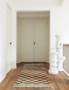Bramble Hand-Knotted Wool Rug | Irregular Checkerboard Design