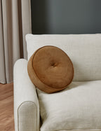 Bela Velvet Disc Pillow | Piped Edges, Ribbed Siding