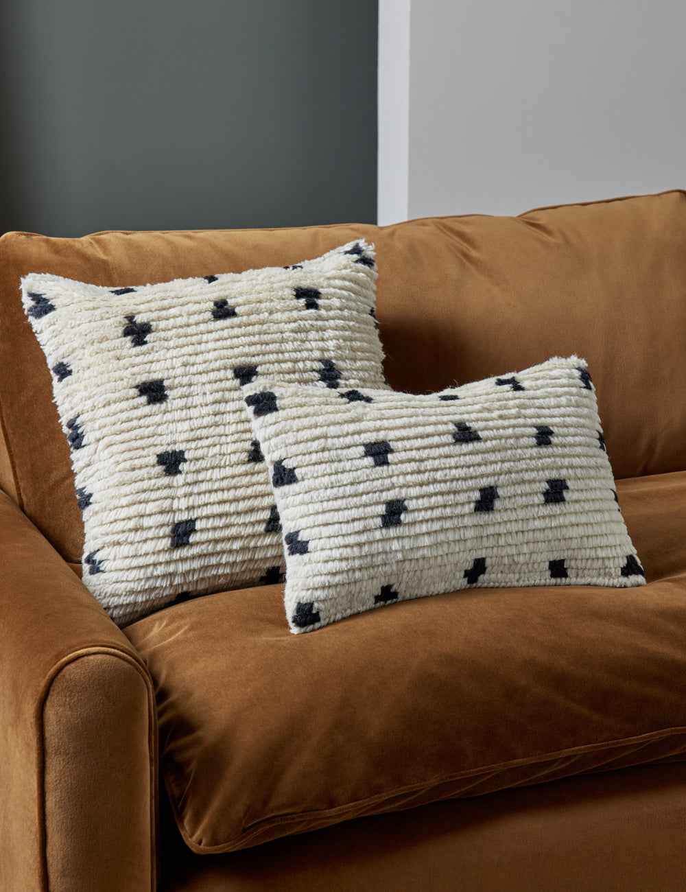 Dara Decorative Pillow | Wool-Blend, Organic Dot Motif