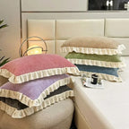 Ruffled Blossom: Pillowcase in Pastel – Romantic & Comfortable for Bedroom & Guest Room (1 Piece)