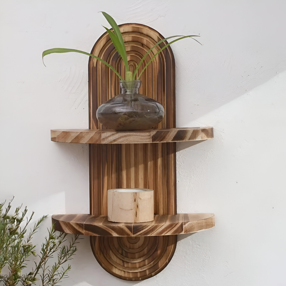 Isandro – Geometric Wooden Wall Shelves Bohemian