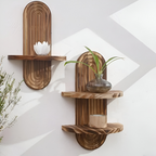 Isandro – Geometric Wooden Wall Shelves Bohemian