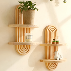 Valerio – Geometric Wooden Wall Shelf 35cm