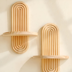 Valerio – Geometric Wooden Wall Shelf 35cm