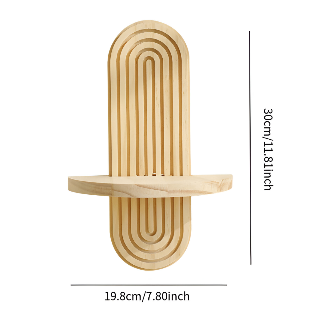 Valerio – Geometric Wooden Wall Shelf 35cm
