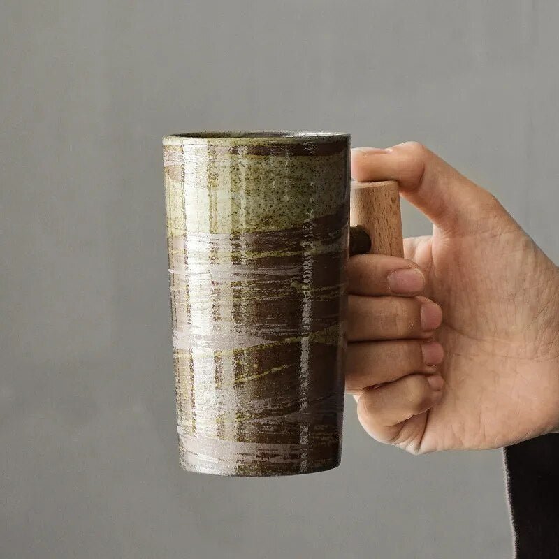 Coffee Mug Ceramic Vintage Style Microwave Dishwasher Safe