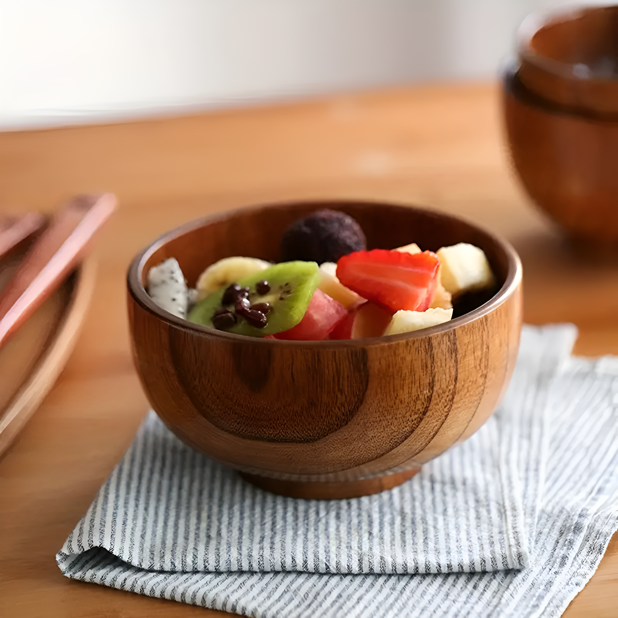 Jujube Wood Serving Bowl, Natural Jujube Wood, Wood Grain Finish, 3 Size Options