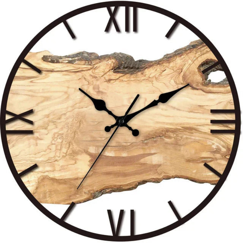 Analog Wall Clock Round Acrylic Battery Operated Roman Numeral Display
