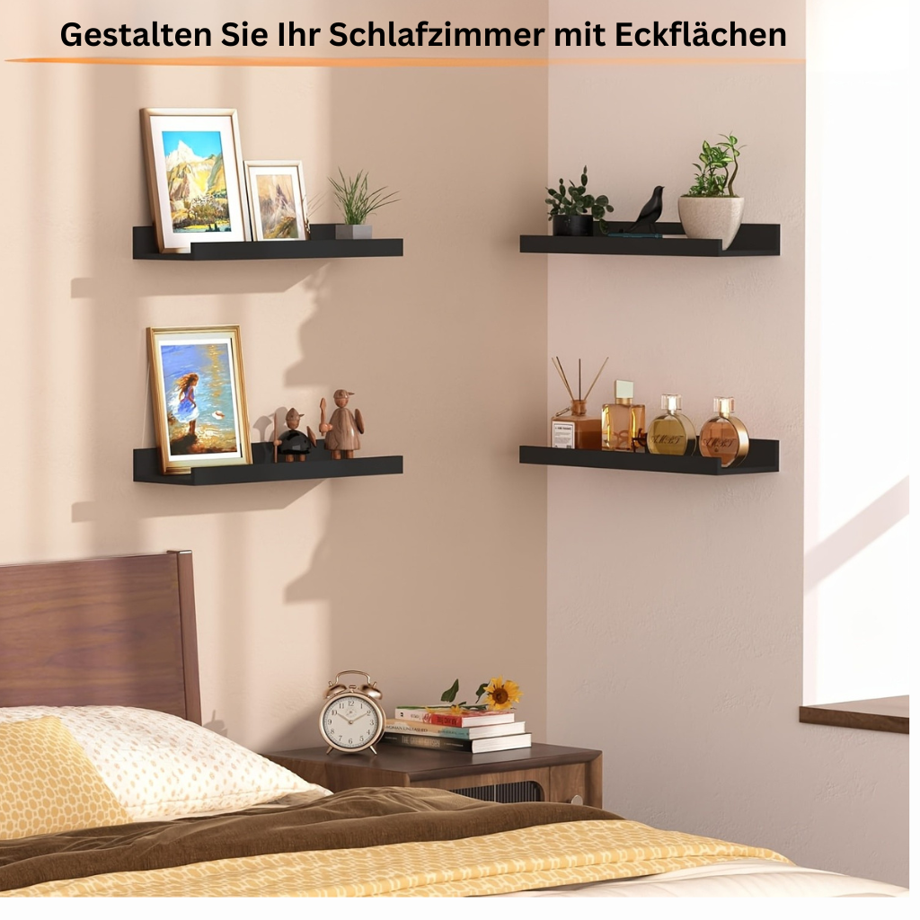 RustikHolz: Modern Wall Shelves – Robust, Space-Saving & Stylish with Rustic Wood Look for Bathroom & Hallway