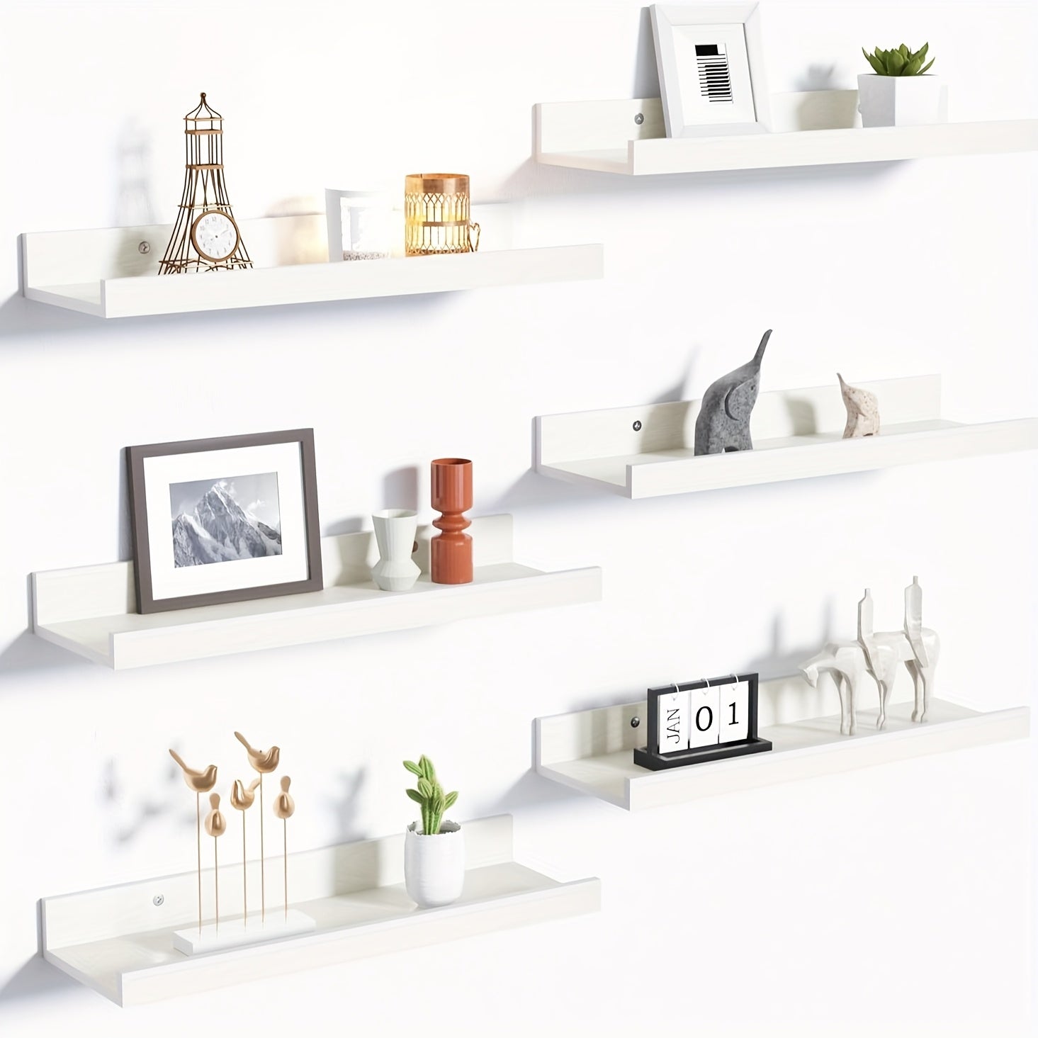 RustikHolz: Modern Wall Shelves – Robust, Space-Saving & Stylish with Rustic Wood Look for Bathroom & Hallway