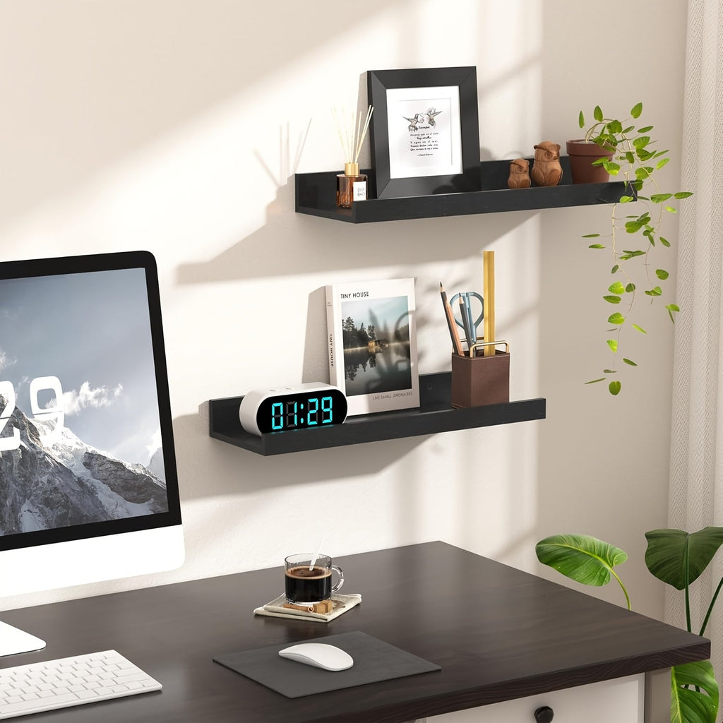 RustikHolz: Modern Wall Shelves – Robust, Space-Saving & Stylish with Rustic Wood Look for Bathroom & Hallway
