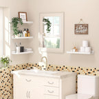 RustikHolz: Modern Wall Shelves – Robust, Space-Saving & Stylish with Rustic Wood Look for Bathroom & Hallway