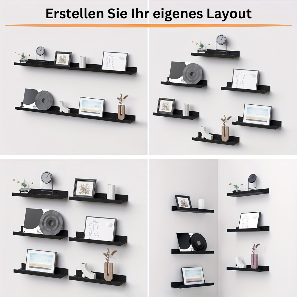 RustikHolz: Modern Wall Shelves – Robust, Space-Saving & Stylish with Rustic Wood Look for Bathroom & Hallway