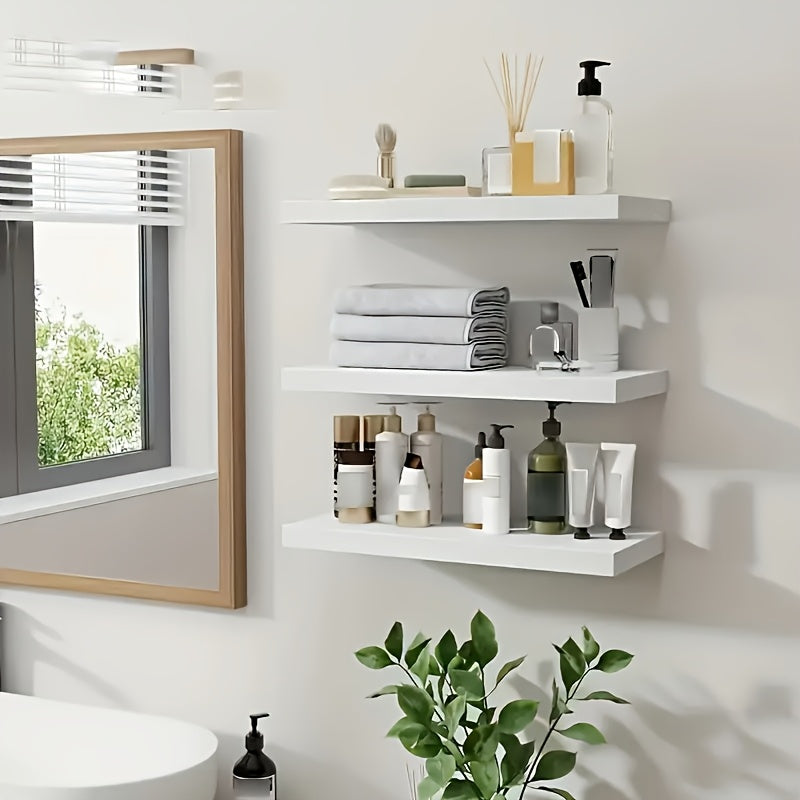 RusticLine: Classic Wall Shelves – Stable, Low-Maintenance & Space-Saving with Concealed Brackets for Living Spaces