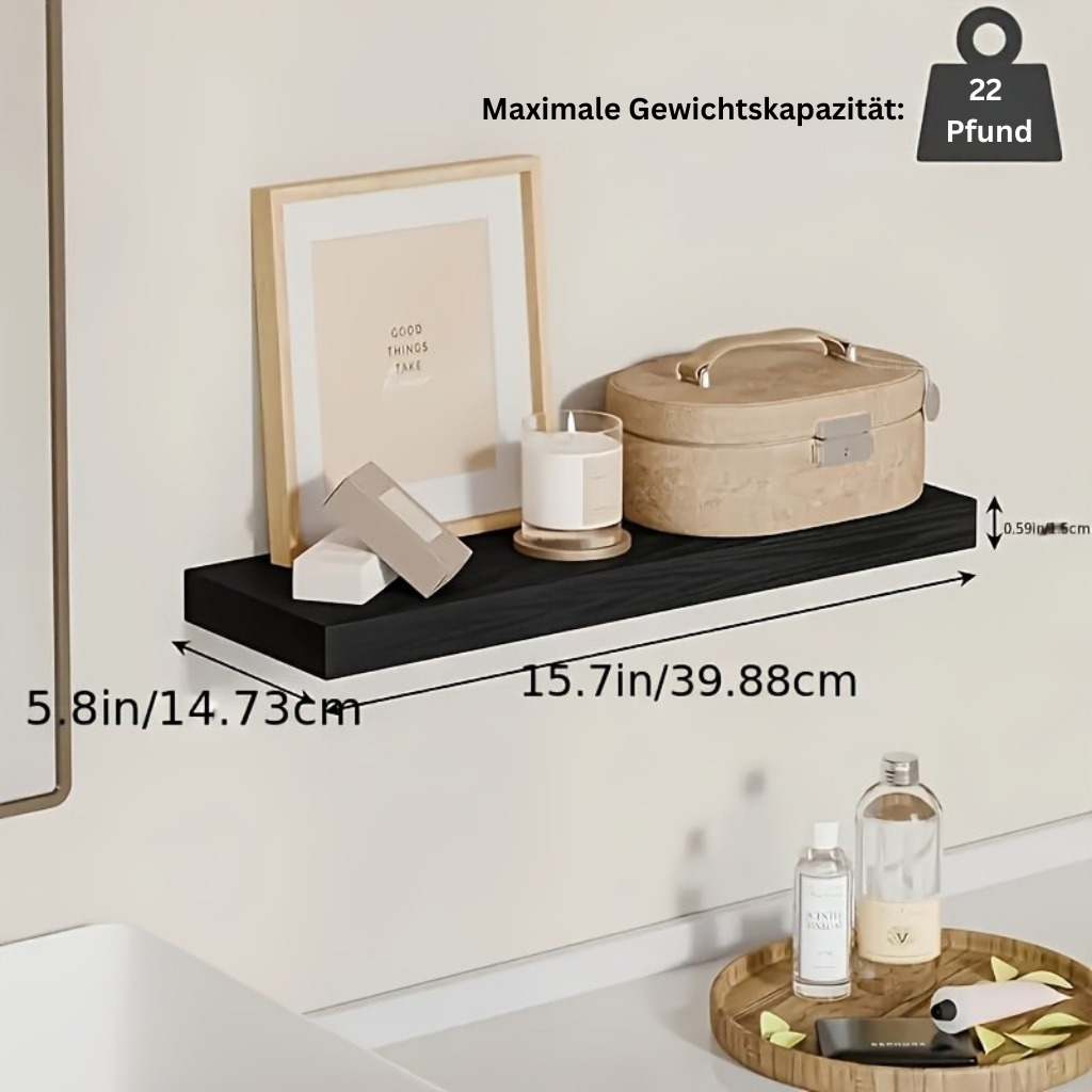 RusticLine: Classic Wall Shelves – Stable, Low-Maintenance & Space-Saving with Concealed Brackets for Living Spaces