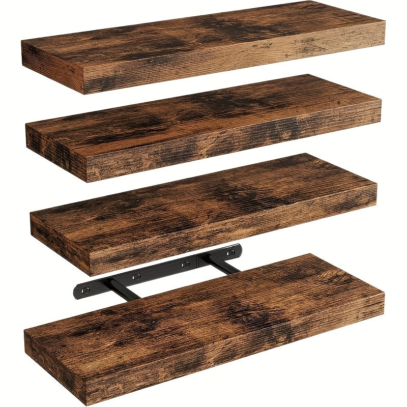 RusticLine: Classic Wall Shelves – Stable, Low-Maintenance & Space-Saving with Concealed Brackets for Living Spaces
