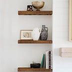 RusticLine: Classic Wall Shelves – Stable, Low-Maintenance & Space-Saving with Concealed Brackets for Living Spaces