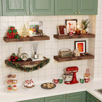 RusticStorage: Floating Wall Shelves – Stable, Decorative & Space-Saving with Invisible Brackets for Living Room & Kitchen
