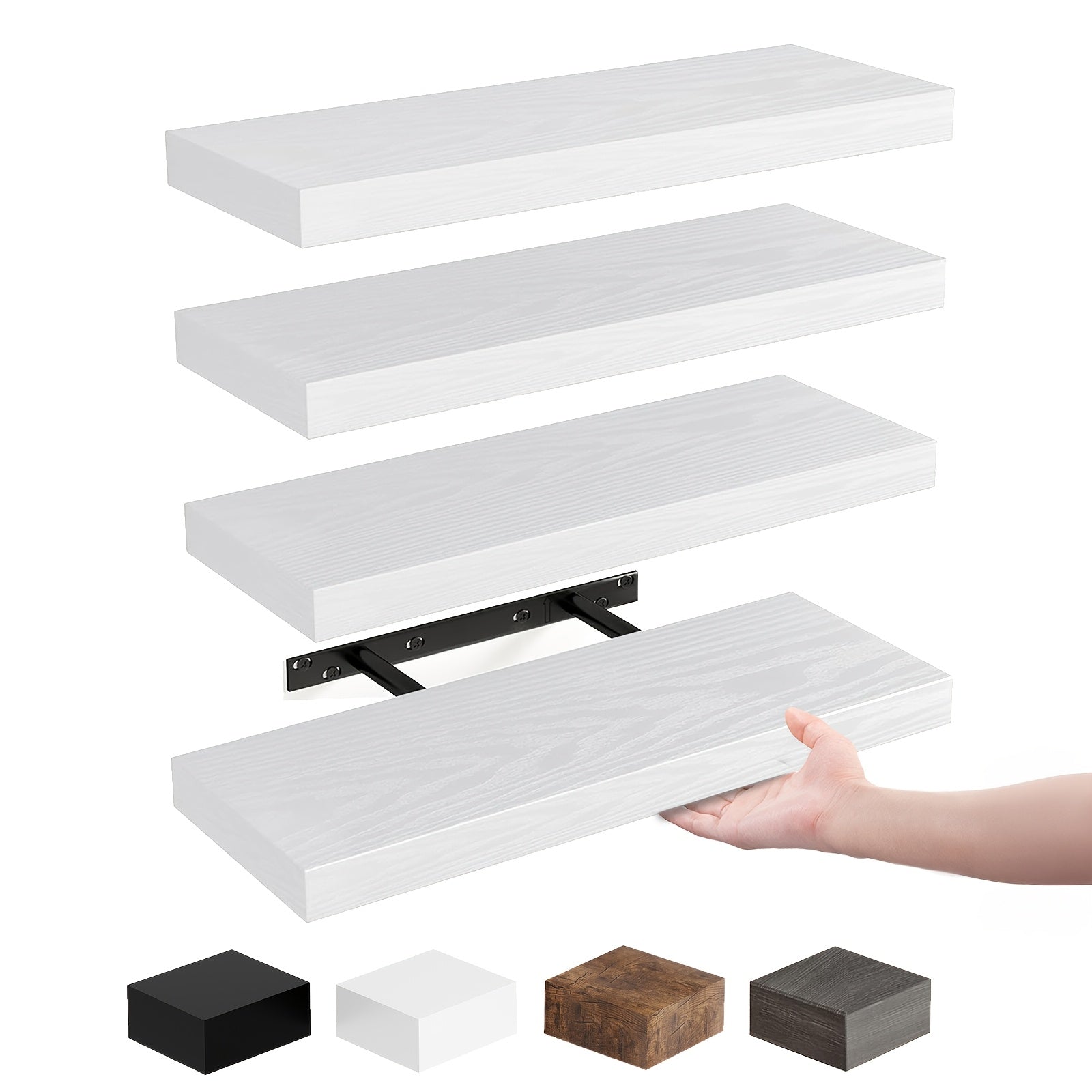 RusticStorage: Floating Wall Shelves – Stable, Decorative & Space-Saving with Invisible Brackets for Living Room & Kitchen