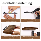 RusticStorage: Floating Wall Shelves – Stable, Decorative & Space-Saving with Invisible Brackets for Living Room & Kitchen