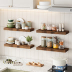 RusticStorage: Floating Wall Shelves – Stable, Decorative & Space-Saving with Invisible Brackets for Living Room & Kitchen
