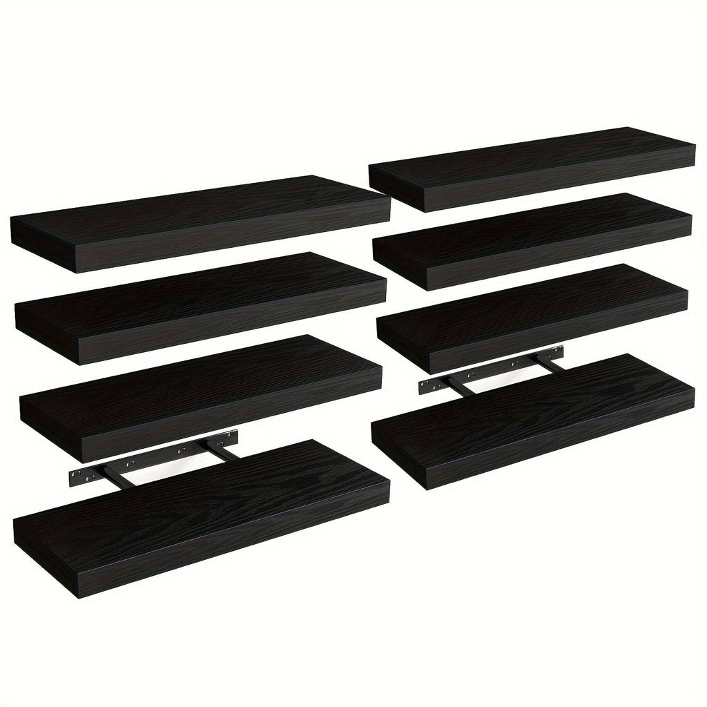 RusticStorage: Floating Wall Shelves – Stable, Decorative & Space-Saving with Invisible Brackets for Living Room & Kitchen