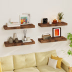 RusticStorage: Floating Wall Shelves – Stable, Decorative & Space-Saving with Invisible Brackets for Living Room & Kitchen