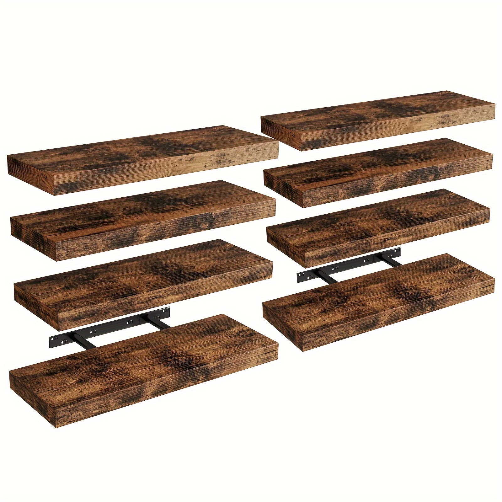 RusticStorage: Floating Wall Shelves – Stable, Decorative & Space-Saving with Invisible Brackets for Living Room & Kitchen