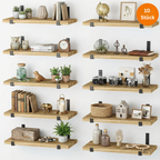 RustikTrend: Decorative Wall Shelves – Robust, Low-Maintenance & Floating with Wood Finish for Hallways & Living Spaces