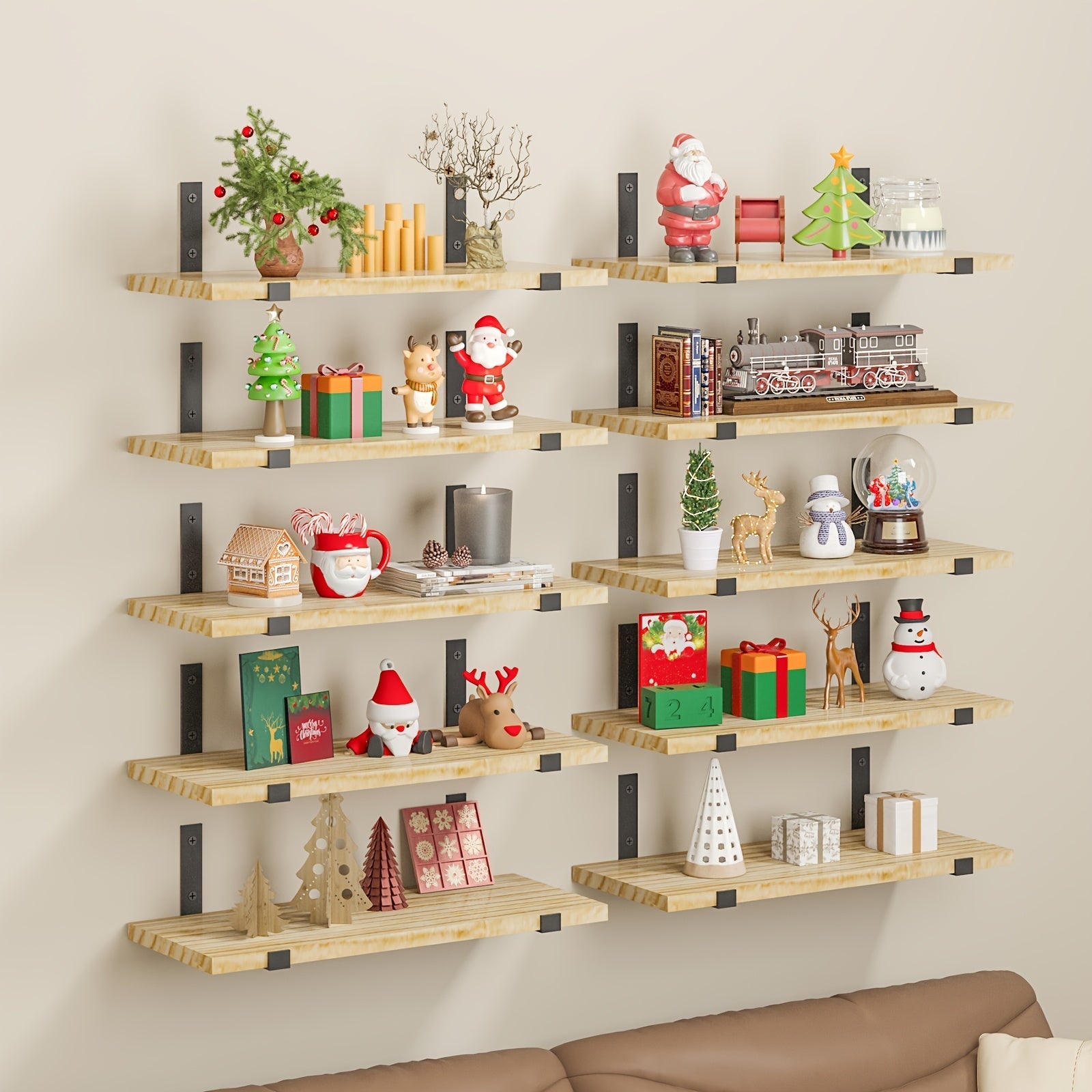 RustikTrend: Decorative Wall Shelves – Robust, Low-Maintenance & Floating with Wood Finish for Hallways & Living Spaces