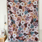 Rustikaura: Cotton blankets in classic floral design with woven texture & charming fringes – for sofa & bed