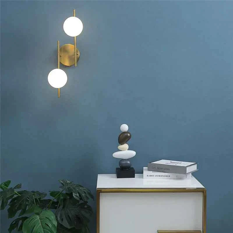 Bela Wall Light | Modern Dual-Globe, Gold Finish