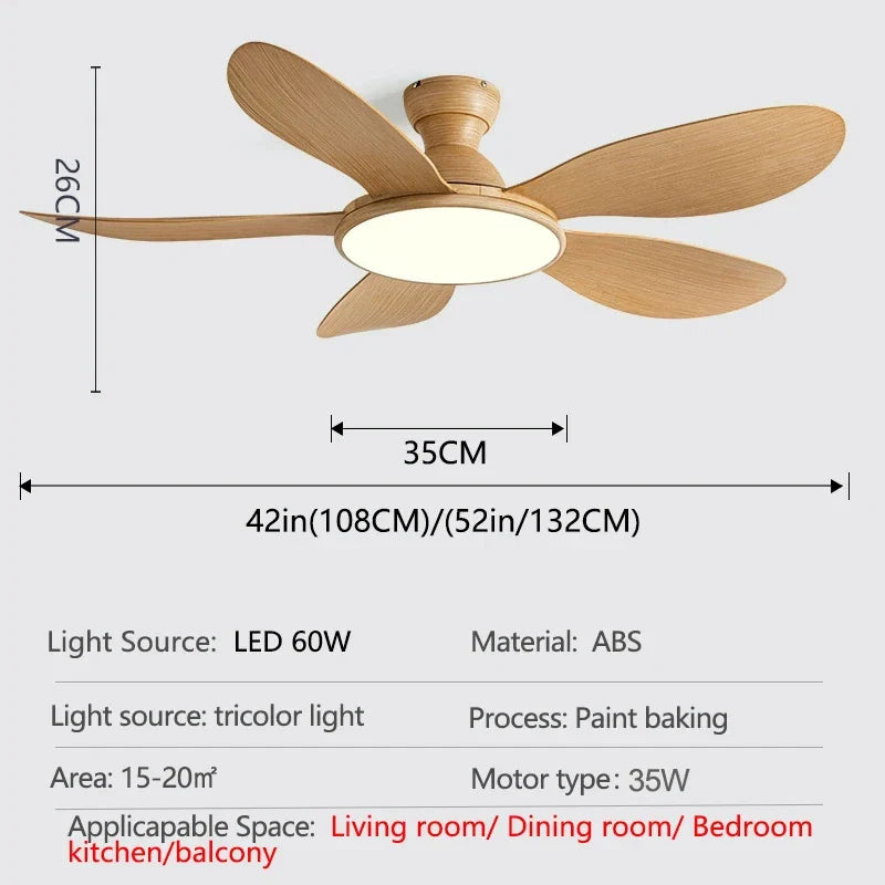 Lumivaron - Modern LED Ceiling Fan with Light and Remote Control