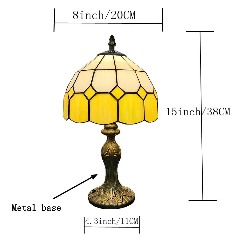 Nordiva - Table lamp 20 cm in Scandinavian checkered design for bedroom or desk