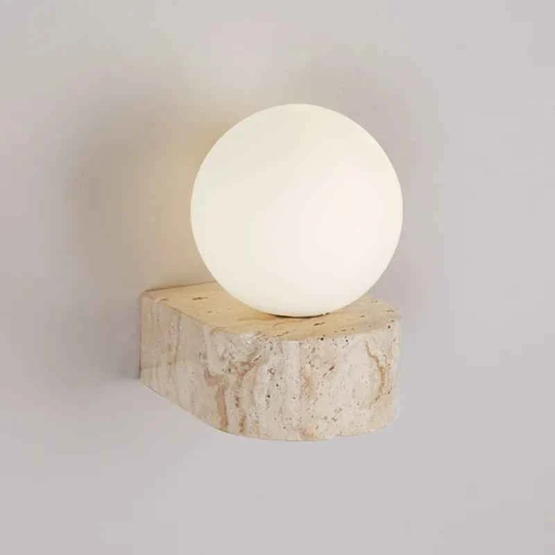 Bene Wall Lamp | Authentic Travertine, Soft Ambient Glow
