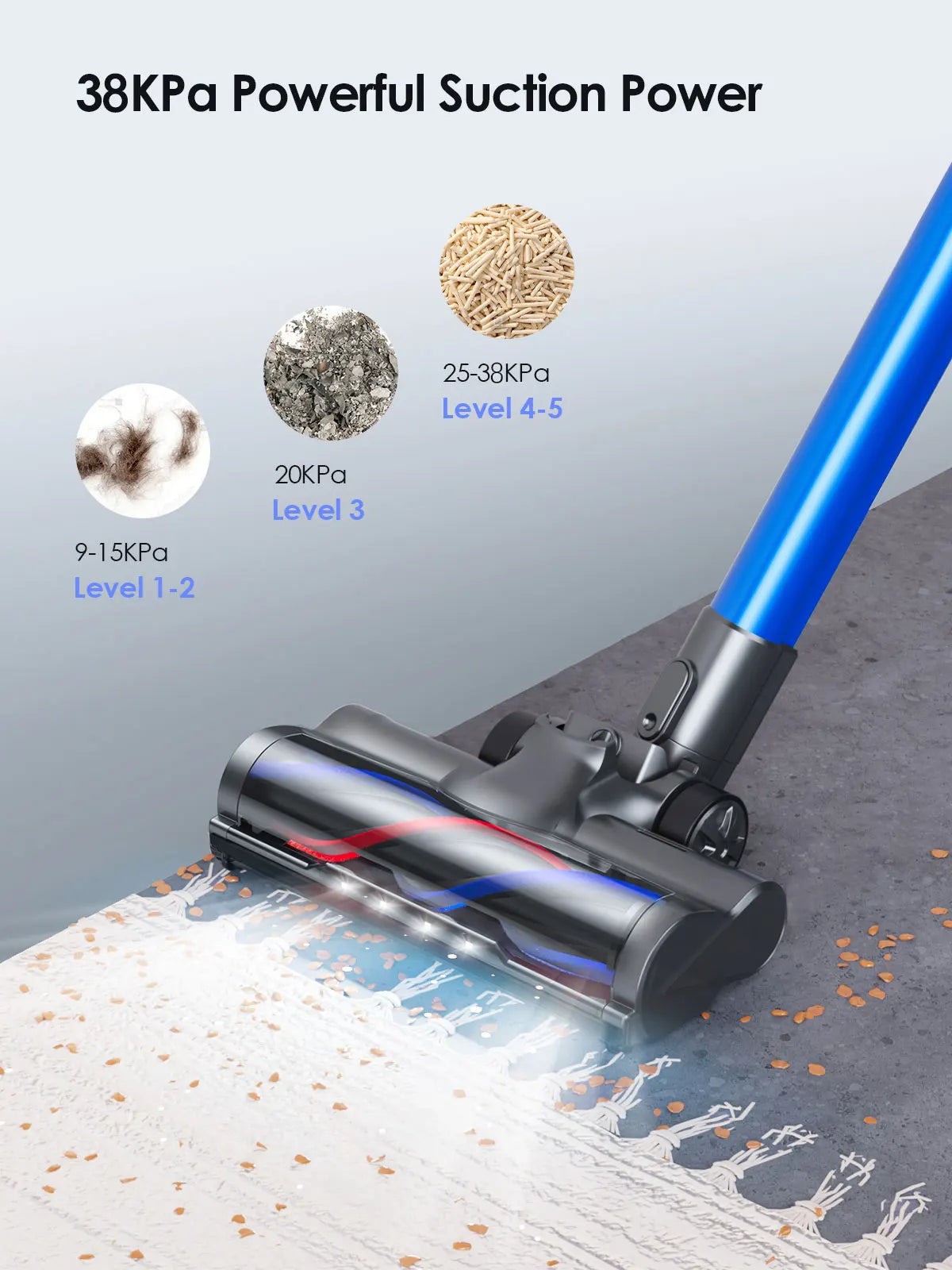 Florian - Cordless Vacuum Cleaner 450W with Removable Battery and Touchscreen