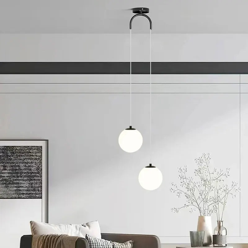 Luma Pendant Light | Nordic Glass Globe, Adjustable Height