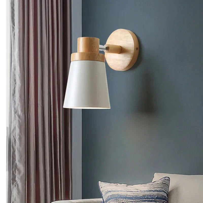 Norven – Modern LED Wall Lamp E27 Wood Metal