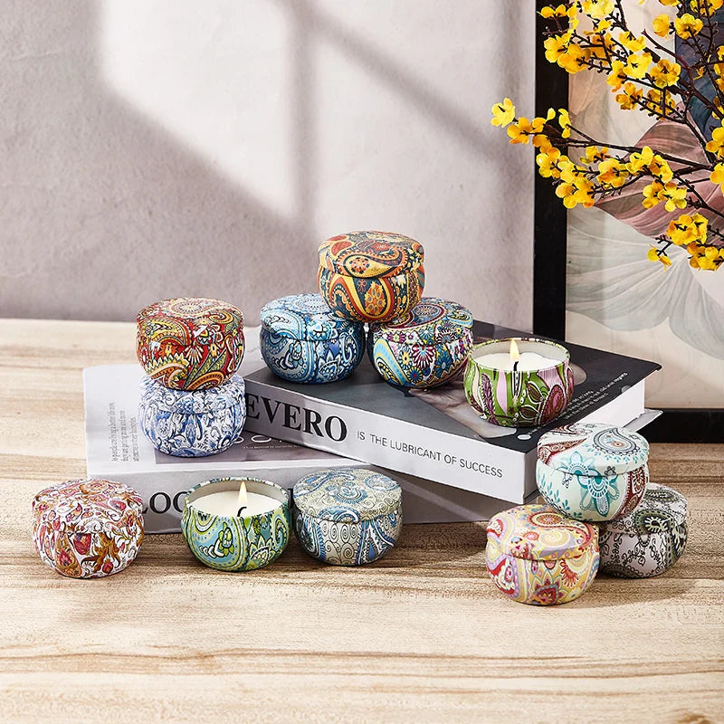 Florivis – 12-Piece Soy Wax Scented Candle Set for Aromatherapy & Gift